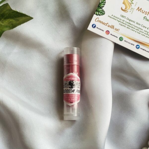 100% Organic Blossom Pink Lip Balm MustHerbs